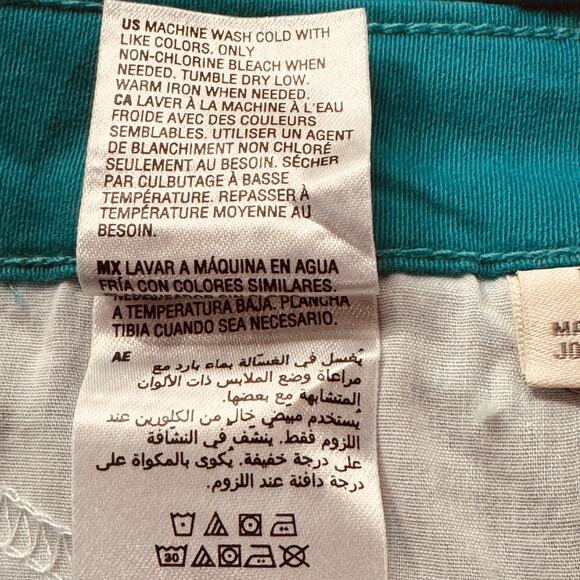 Style & Co SZ 12 Skinny Jeans Hi-Rise Stretch Zip-Fly Pockets Peacock Teal Blue - Picture 8 of 8